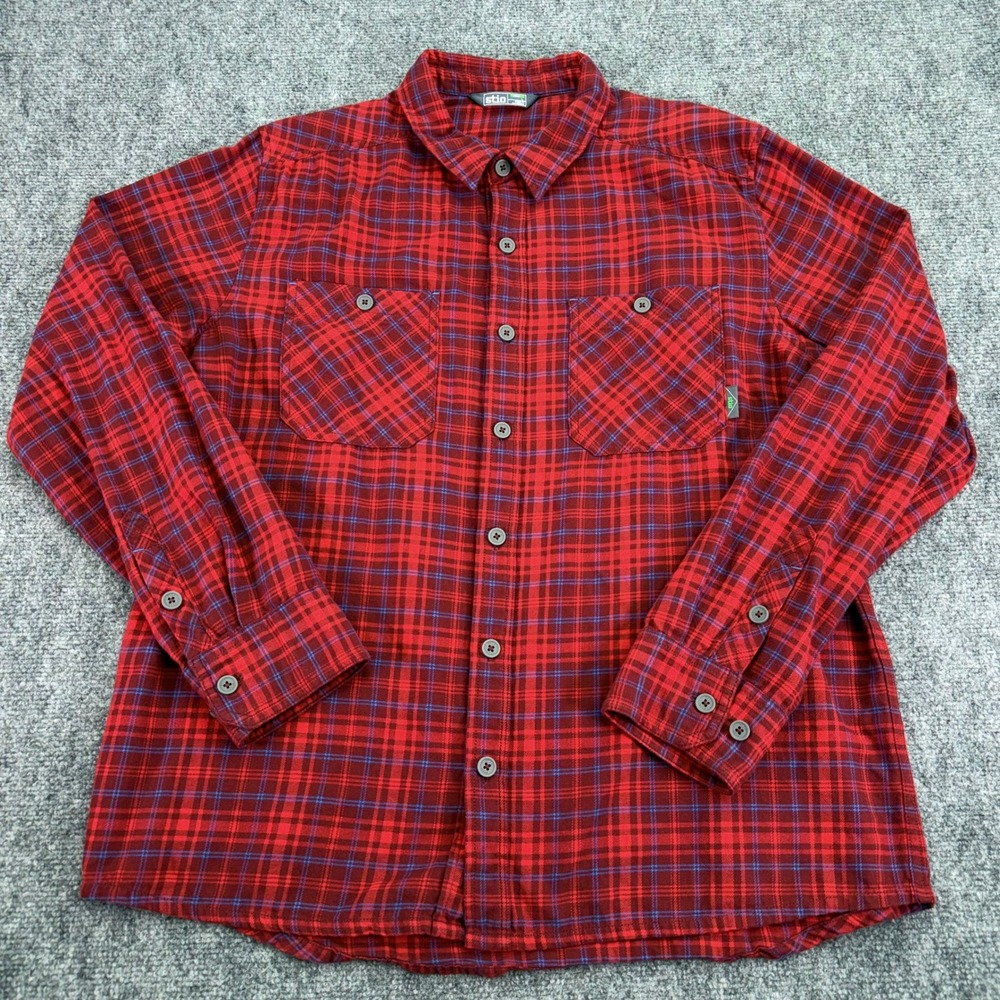 Stio Shirt Mens Large Plaid Miter Lightweight Flannel Organic Cotton Button Up
